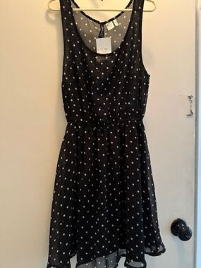H&M Black Polka Dot Sleeveless Dress